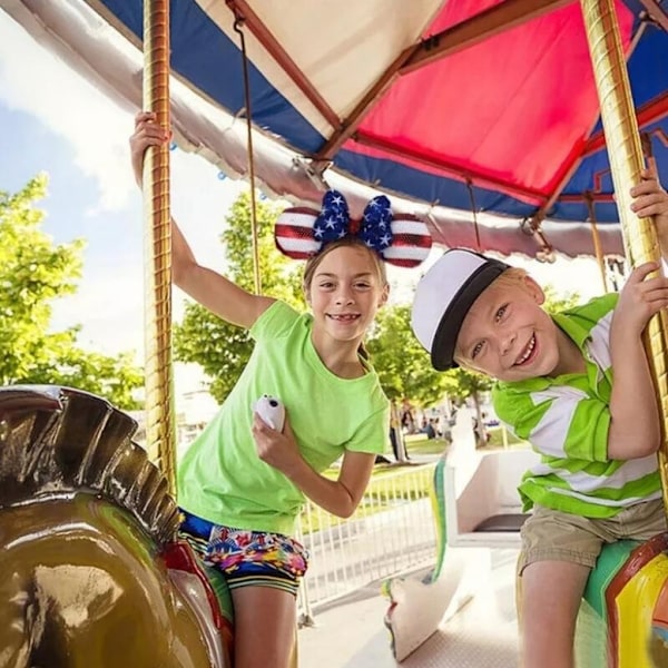 Stjerner Stribe Americana Minnie Mouse Ører Hårbøjle Flag Patriotisk 4. Juli Rekvisitter