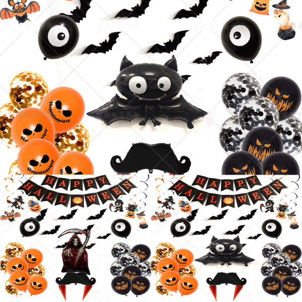 Halloween-tema festdekoration DIY Halloween Party Bat Set Ghost