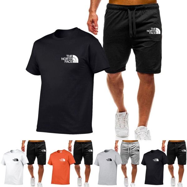 Sportkläder för män sommar Printed fitness Löparkläder Casual + shortsuppsättningar A L