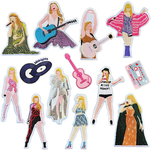 13 st Taylor Swift Applikationer Stryka På Sy På Broderi Märken Kläder DIY 13PCS