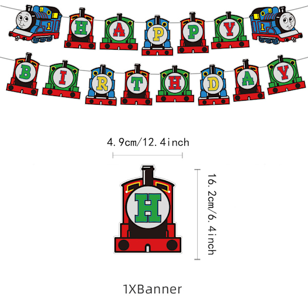 Thomas Friends Hyvää syntymäpäivää juhlakoristeet Ilmapallot Banneri Kakunpäällinen Set