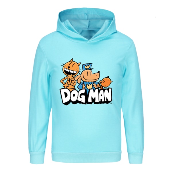 Hoodies HUNDMANN Pullover Tröjor Toppar Långärmad Hoodie Unisex Hooded Sweatshirt Långärmad Pullover Hoody för Pojkar Flickor Barn Tonåringar 7-14 År Light Blue 160cm