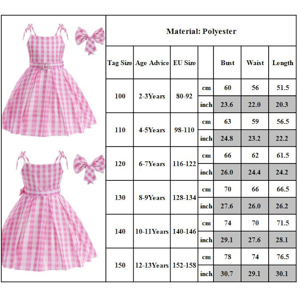 Elokuva Barbie-mekko Halloween-karnevaalijuhliin roolileikkeihin 140cm