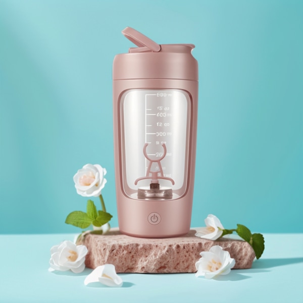 Elektrisk Protein Shaker 650ml, Dricksflaska, Vattenflaska, Automatisk Proteinmixer, För Perfekta Krämiga Proteinshakes Pink