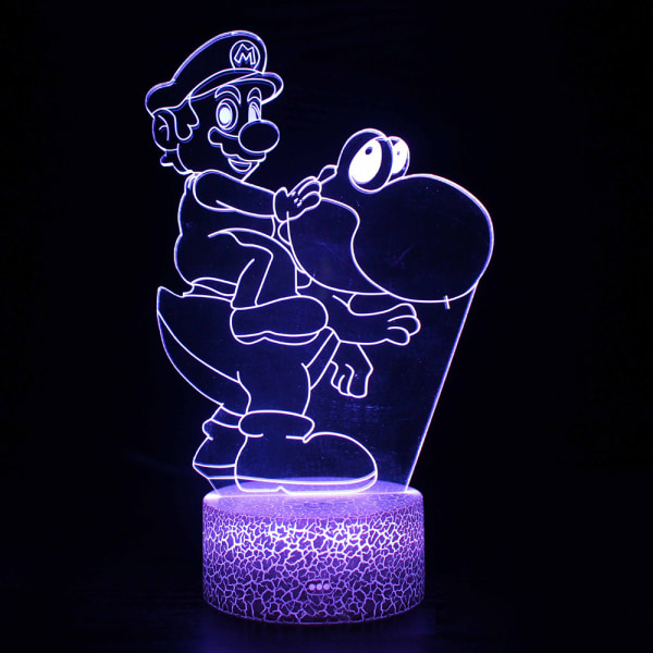 Mario 3D-lampa LED nattlampa med touchkontroll Lamppresenter E