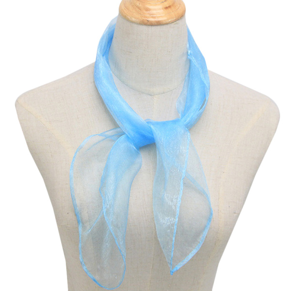 Dame 50-talls firkantet chiffong hals hodeskjerf skjerf wrap Sky Blue 60*60cm