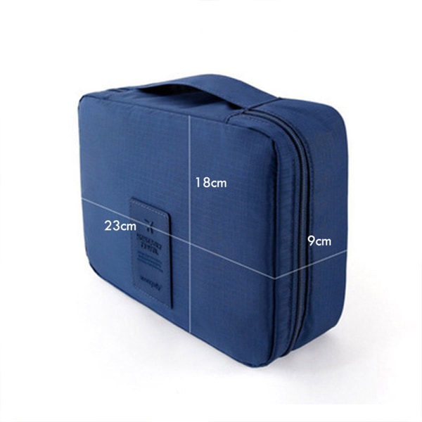 Stor resesminkväska Kosmetisk väska Toalettväska för kvinnor Blå Tusensköna 21x8x16cm