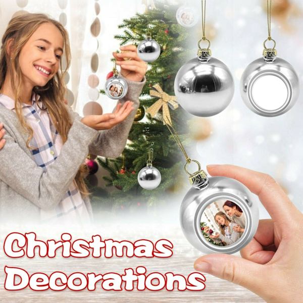 5 st Sublimeringsjulkulor för värmeöverföringstryck silver 5pcs