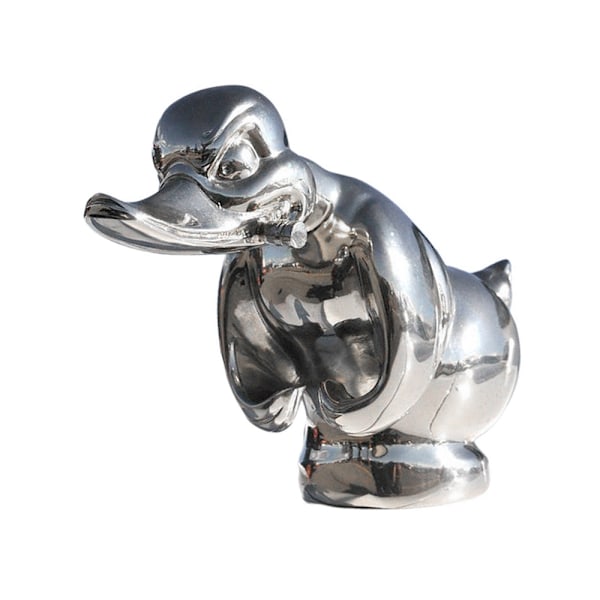 Vihainen kumiankka konepellin koriste auton koristeeksi silvery