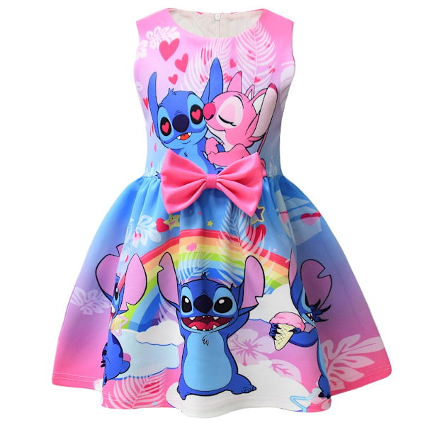 Lilo och Stitch Klänningar Fluga Flickor Fancy Party Bomull Barn Prinsesskläder #7 100cm