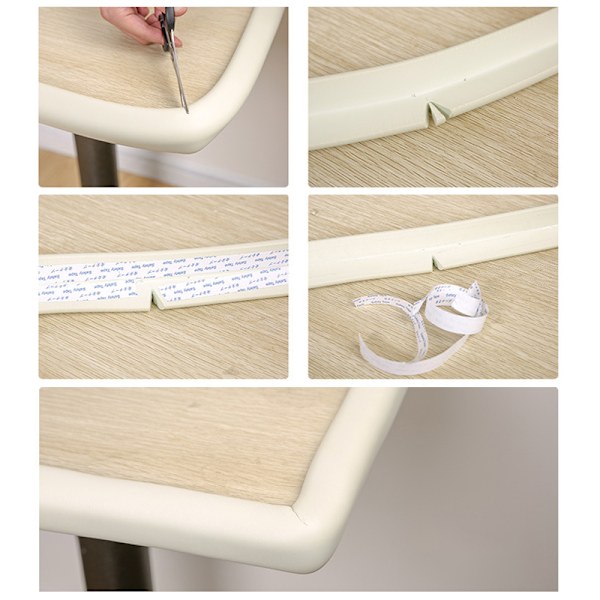 2M U-formad bordsida skyddsräcke / Tjock mjuk stötfångare Beige