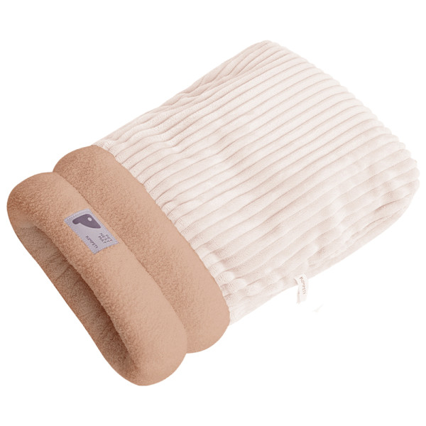 Petsboro Purrnest Sovepose, Kattesovepose til Indendørs Katte, Kat Vintersovepose 360° Wrap, Blød Fluffy Vaskbar Beroligende Kattesovepose Off White L