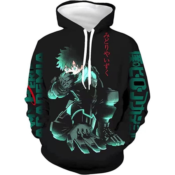 Hoodie för Kvinnor och Män My Hero Academia Japansk Anime Huvtröja Topp XL