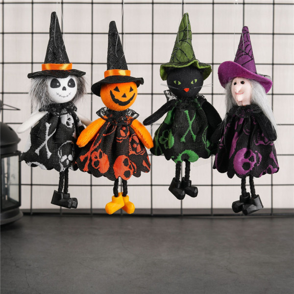 Häxa plysch docka ängel flicka pumpa Halloween dekorationer Witch