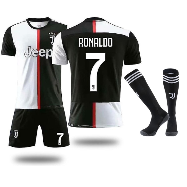 Fotbollströja Barn No.7 Ronaldo Fotbollströja Set Fotbollsträningsuniform Tröjor Shorts Med Strumpor Kit 22#