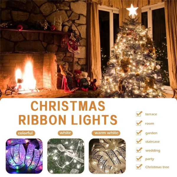 40 LED Ribbon Julljus Strängljus för julgran warm white 4m