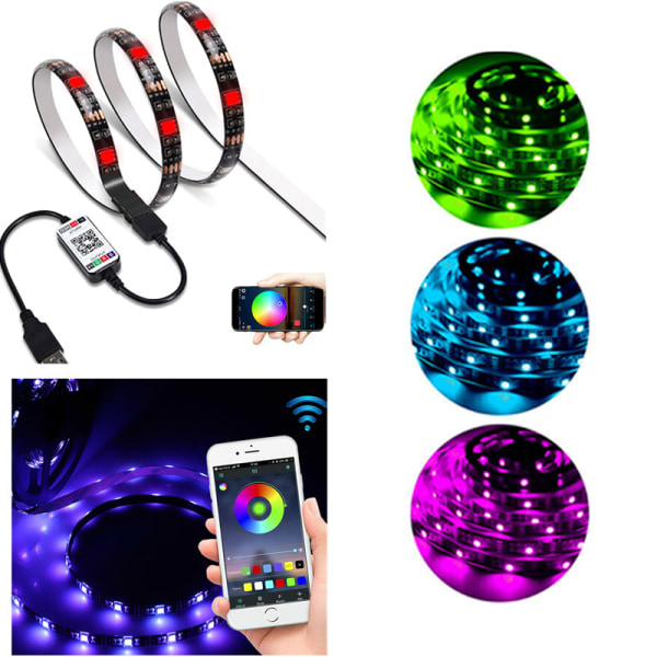 1M Smart RGB LED-ljusfält / musikfärgskiftande ljus / säng 1M