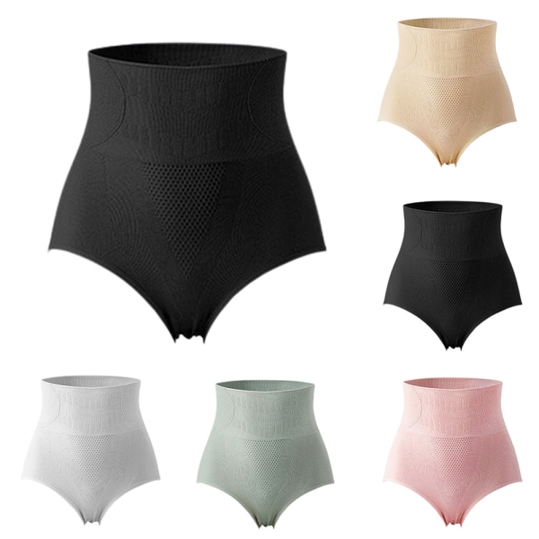 Knickers med hög midja för kvinnor, magekontroll, kroppsshaper Black L
