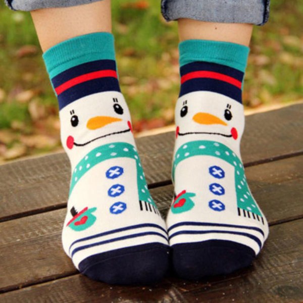 Damstrumpor Vinter Varma Atletiska Ankelstrumpor Snowman