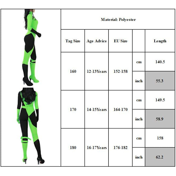 Miss Go Jumpsuit Cosplay Kostyme Halloween Utkledning for Kvinner 170cm
