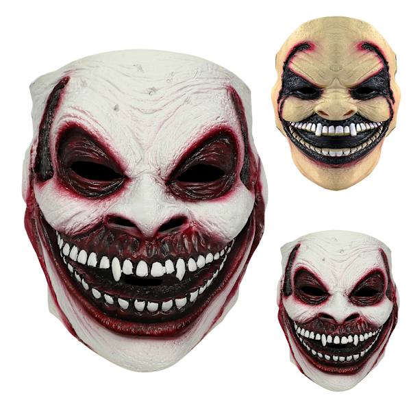 Pelottava päämaski Halloween-naamiaiset Juhlat Cosplay Kauhurekvisiitta Aikuinen white