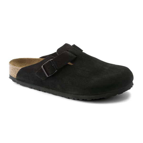 Birkenstock Boston Suede Mjuka Fotbäddsskor Unisex Halkskydd Casual Skor Black 41