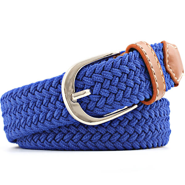 Läder Canvas Flätad Midjebälte Vävt Bälte för Jeans Byxor royal blue