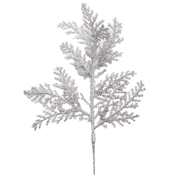 5 st konstgjorda tallblad gren julträdkrans festdekor silver 5PCS