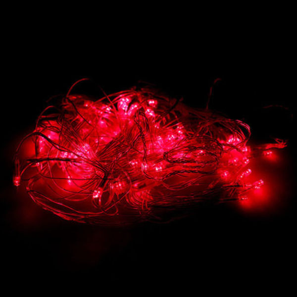 Mesh LED-ljus Nät Fairy Stringgardinljus Bröllopsdekor Red 3*2m
