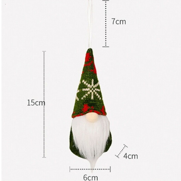 3-pack Julgran Hängande Tomtar Prydnadsföremål Plysch Tomtar grey 3pcs