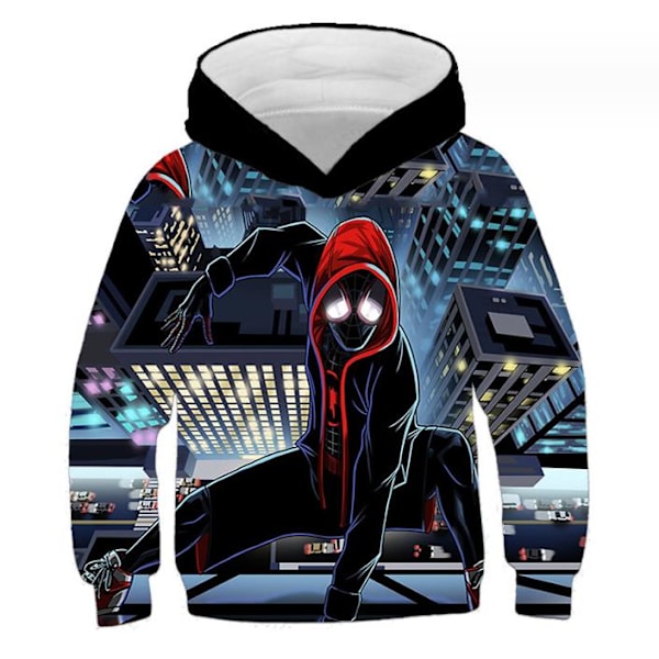 Barn Pojkar 3D Spider-Man Hoodie Tröja Långärmad Jacka D 140cm
