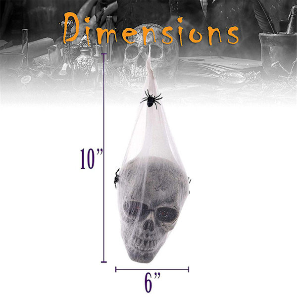 Halloween animoitu riippuva pääkallo juhlatarvikkeeksi nurmikolle