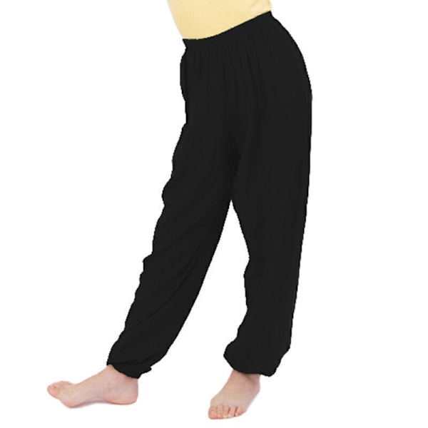 Barn Pojkars Haremsbyxor Ali Baba Byxor Lösa Hareem Yogabyxor Ålder 3-12 år Black 100cm