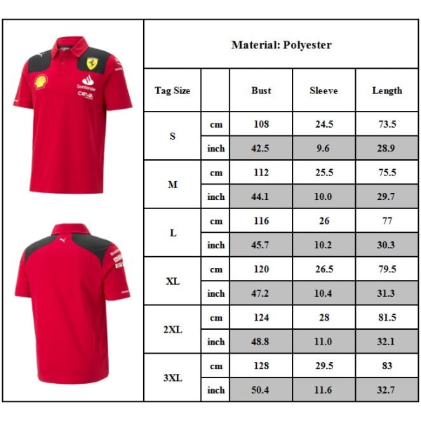 Scuderia Ferrari Team Polo-skjorta med korta ärmar för män 2023 2XL