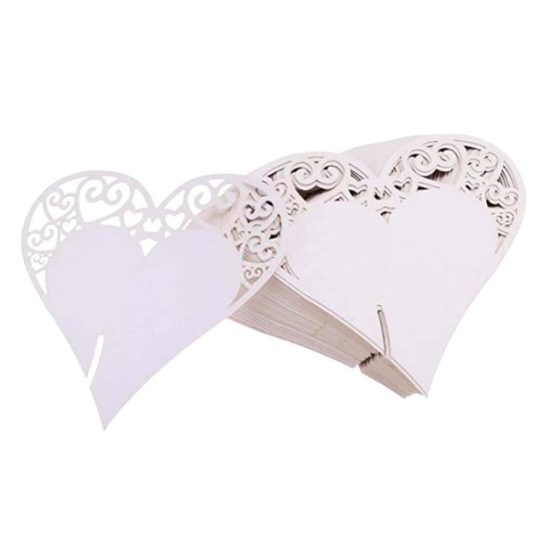 60st Kärleksvinglaskort / Kreativ dekoration / Romantiskt bröllop White 60 PCS