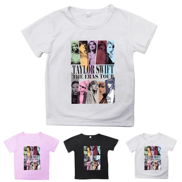 Taylor Barnkläder T-shirt Sommar Casual Kortärmad Tryckt Tee Toppar Fans Pojkar Flickor Jul Födelsedagspresent White 160cm