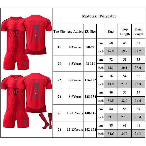 24-25 Bayern München Tröja Barn Fotbollströja Kit #3 MINJRE Fotbollsdräkter Pojkar Träningsset 24