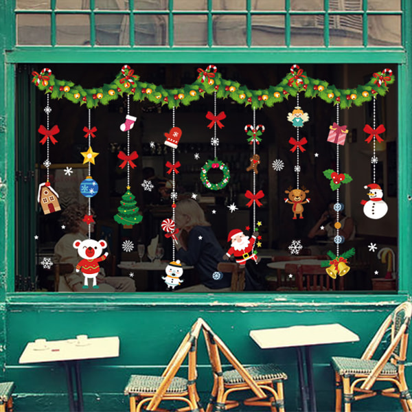Jultomtens fönster klänger klistermärkekonstdekal Väggfestdekor C