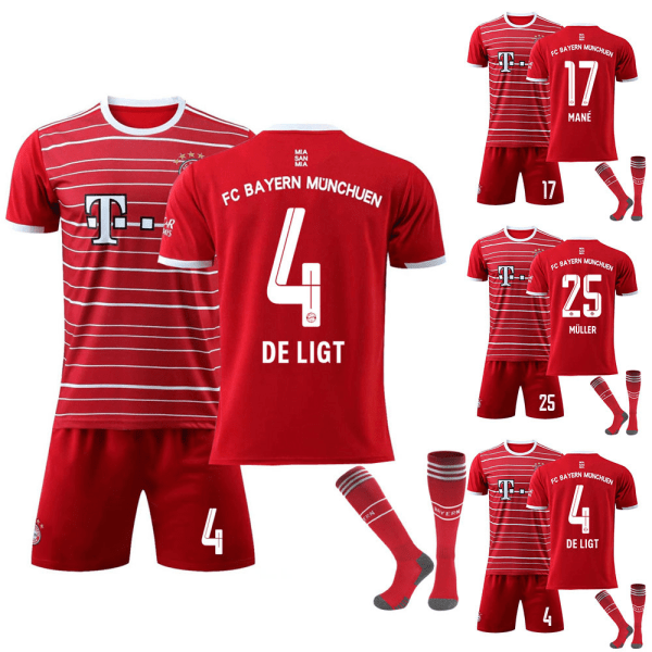 FC Bayern Munich Muller #25 Fotbollströja Fotboll Sportkläder #25 4-5Y