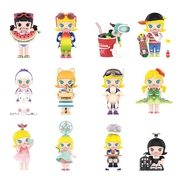 Pop Mart Labubu The Monsters Molly When I was a Kid Series Labubu Blind Box Samlerfigur Tilfeldig Samleobjekt Kreativ Gave (1 Blind Box, 9cm)