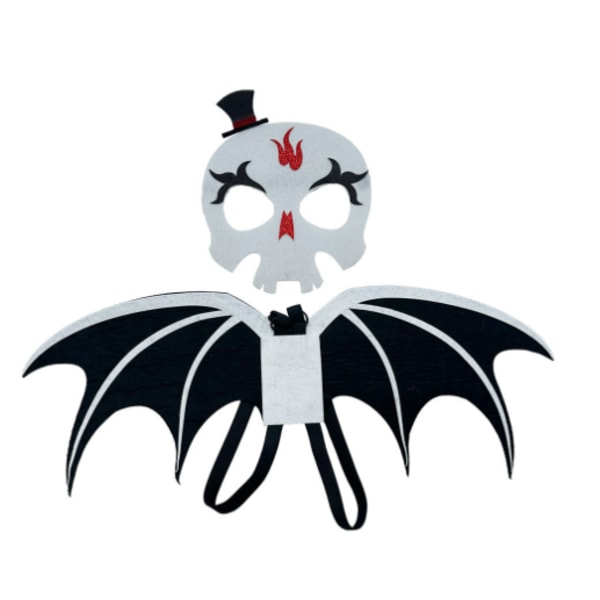 Halloween Cosplay Lepakonsiipi Lasten Lepakkomaski Setti Karnevaaliin Black and white