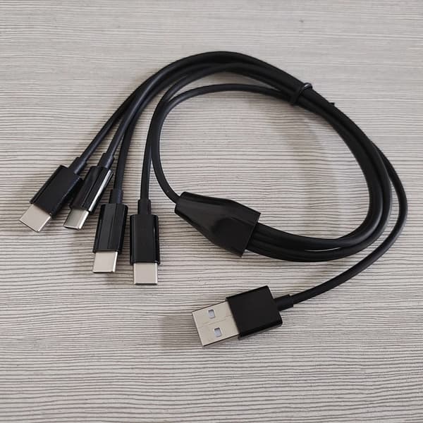 4 i 1 Multi Laddningskabel Typ-C Flera Sladd Telefon USB-kontakt