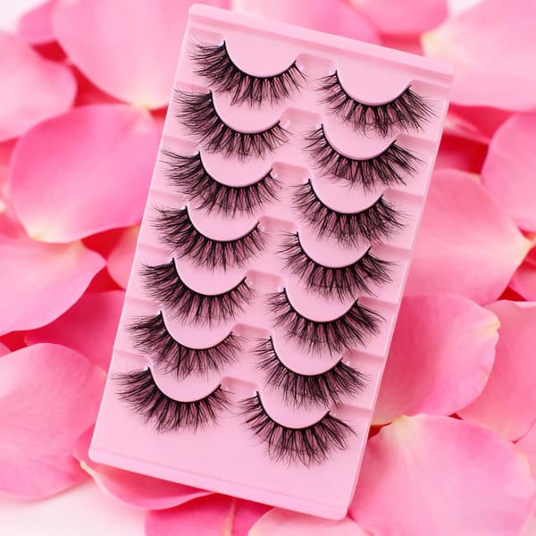 7 par lösögonfransar, Wispy False Fox Eye som ser ut som extensions, 3D-fransar, mjuka remsfransar, förpackning
