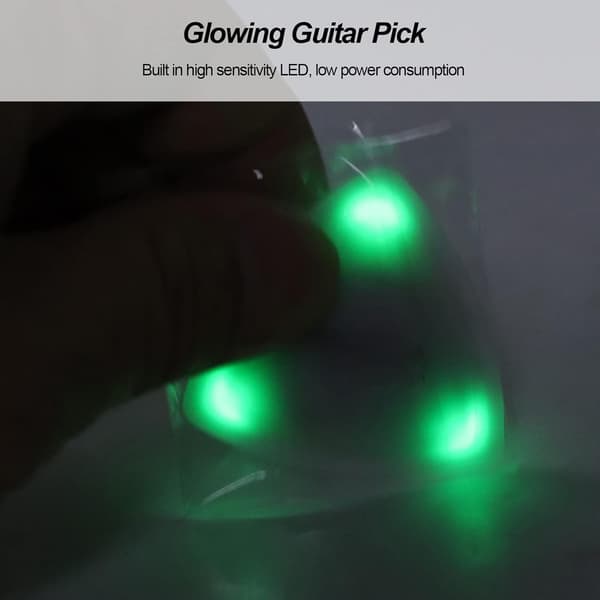 Glödande LED-gitarrplektrum, ersättning för akustisk elbasgitarr (grön)