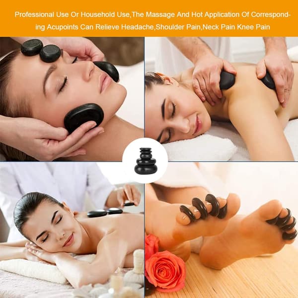 20 delar professionell naturlig stenmassage terapi lavaset - heta spa-stenar basaltstenar för terapi svart