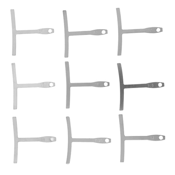 9PCS Gitarr Radiusmätare 725-20 Tum Gitarrverktyg Gitarr Actionmätare för Gitarr Bas Stall Greppbräda Sadel