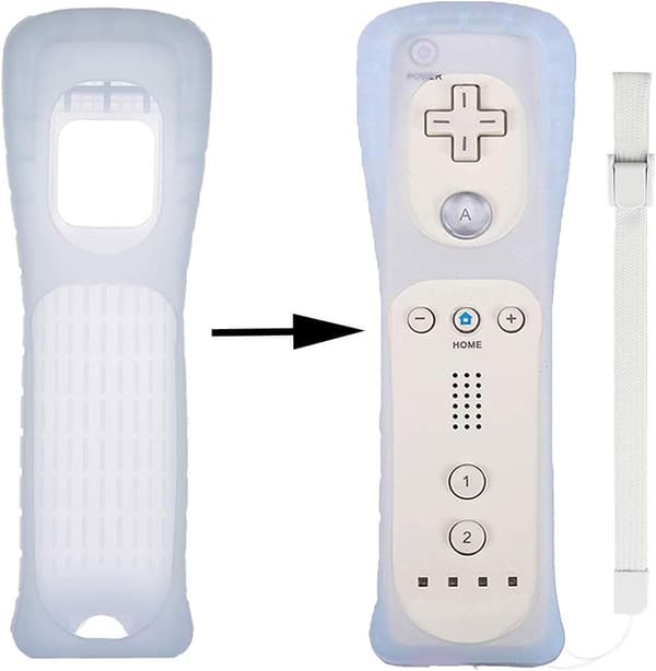 Lactivx Wii Silikonfodral med handledsrem för Nintendo Wii Remote Controller (Klar 2-pack)