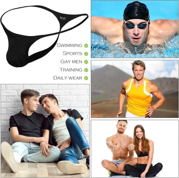 Herrars lågmidjade G-string Trosor Lättviktsunderkläder Herrtrosor för män Bikiniunderkläder Svart