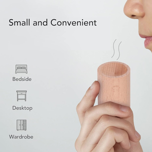 KooingTech 15 st trä eterisk olja diffusor rund diffusor trä cylindrisk form bok trä diffusor för hemkontor bil