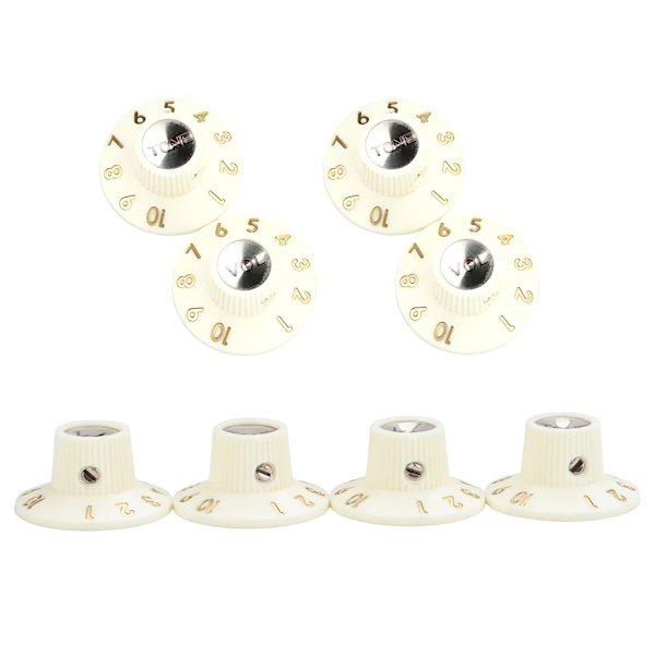 2 Tone 2 Volume Gitarr Witch Hat Knobs med ställskruv för elgitarrdelar och tillbehör